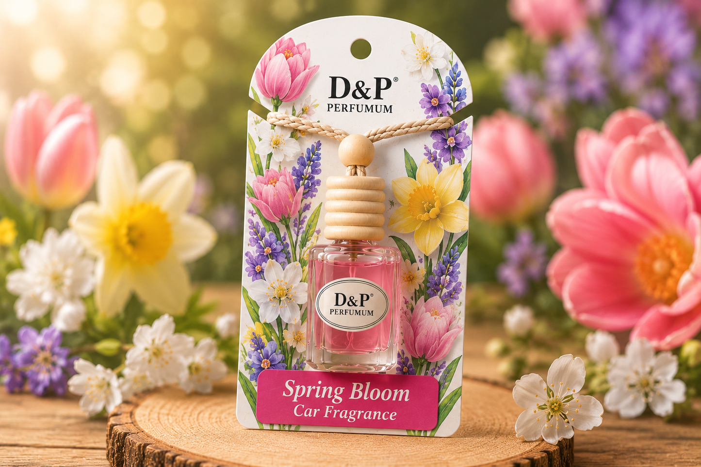 D&P Spring Bloom Car Air Freshener – Premium Hanging Diffuser