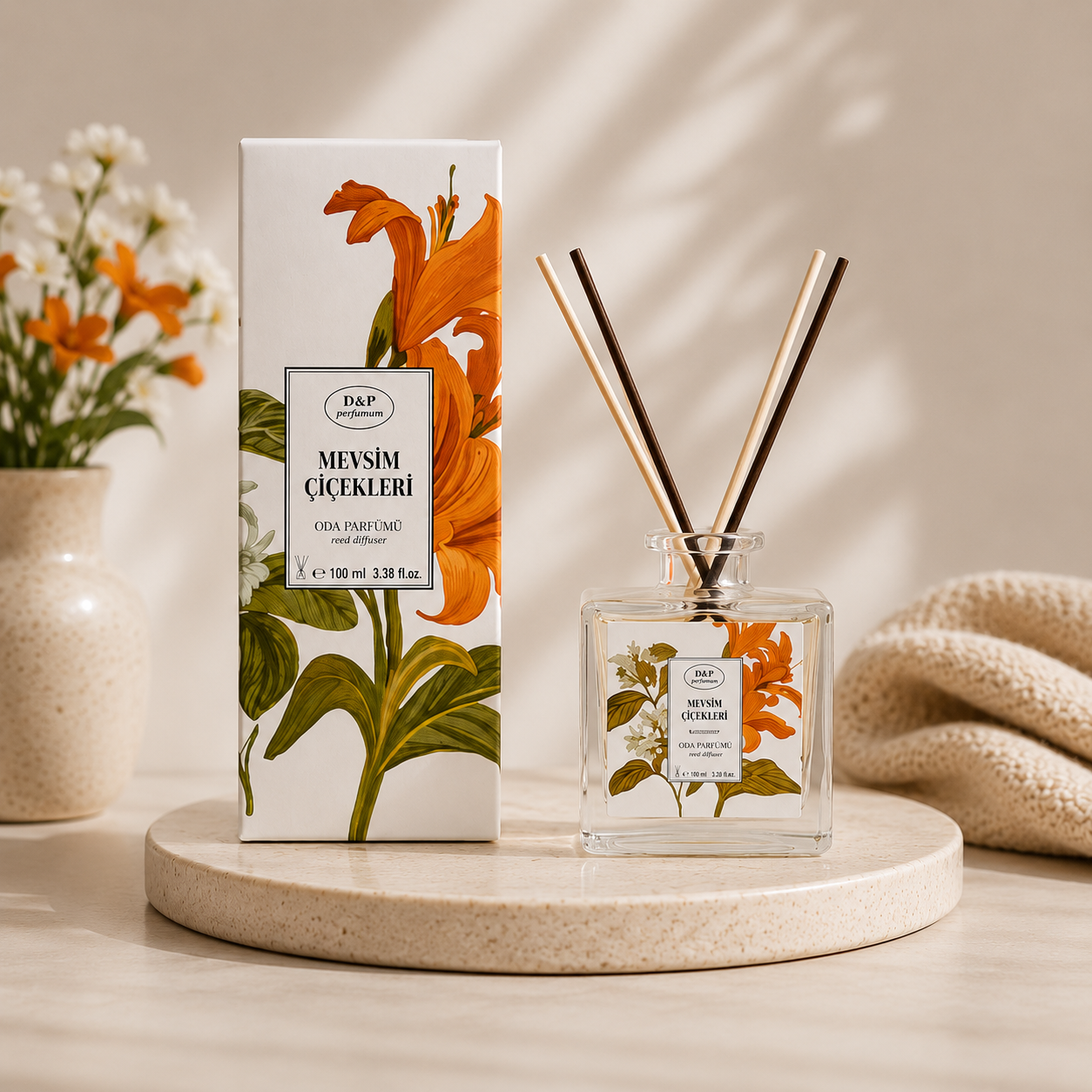 D&P Seasonal Flowers Reed Diffuser – Home Fragrance 100ml